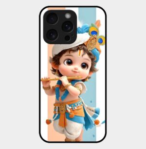 Cute Krishna Theme glossy metal TPU Back cover  01