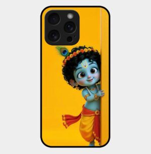 Cute Krishna Theme glossy metal TPU Back cover  03