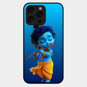 Cute Krishna Theme glossy metal TPU Back cover  04