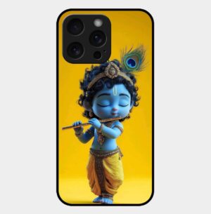 Cute Krishna Theme glossy metal TPU Back cover  07