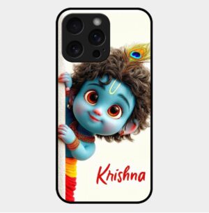 Cute Krishna Theme glossy metal TPU Back cover  02