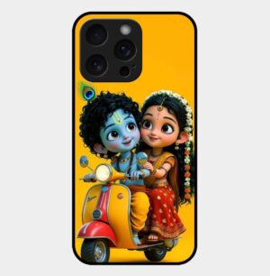 Cute Krishna Theme glossy metal TPU Back cover 08