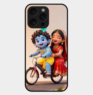 Cute Krishna Theme glossy metal TPU Back cover  06