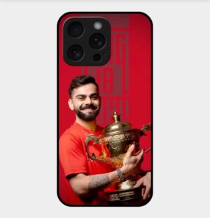 Virat Kohli Theme Glossy Metal TPU Back Cover 01