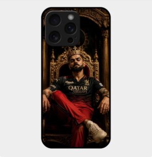 Virat Kohli Theme Glossy Metal TPU Back Cover 02