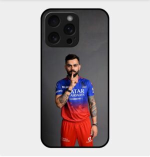 Virat Kohli Theme Glossy Metal TPU Back Cover 04