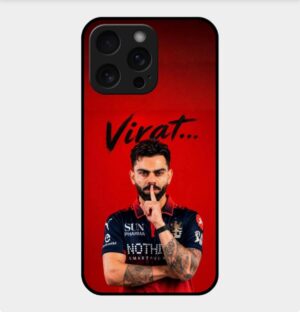 Virat Kohli Theme Glossy Metal TPU Back Cover 03