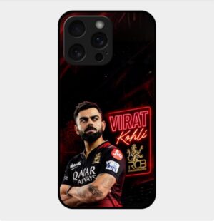Virat Kohli Theme Glossy Metal TPU Back Cover 08