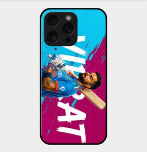Virat Kohli Theme Glossy Metal TPU Back Cover 07