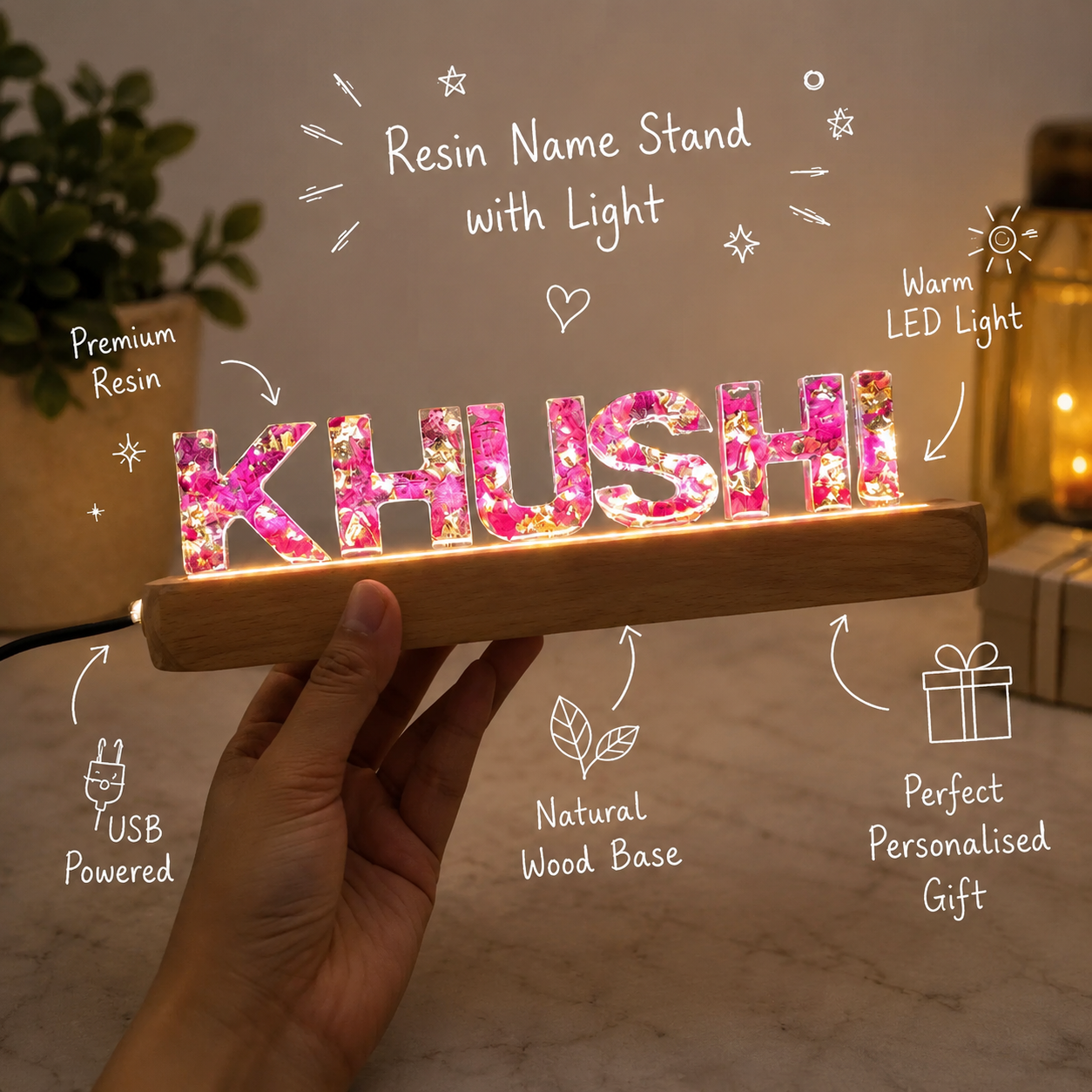 Resin Name Stand