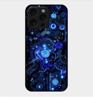 Tech Theme Glossy Metal TPU Back Cover 04