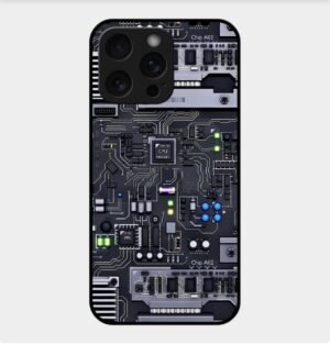 Tech Theme Glossy Metal TPU Back Cover 03