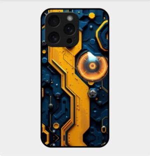 Tech Theme Glossy Metal TPU Back Cover 07