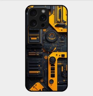 Tech Theme Glossy Metal TPU Back Cover 08