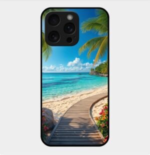 Nature Theme Glossy Metal TPU Back Cover 08