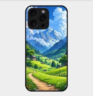 Nature Theme Glossy Metal TPU Back Cover 02