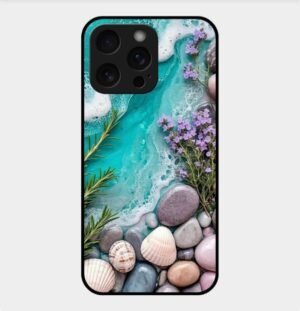 Nature Theme Glossy Metal TPU Back Cover 09
